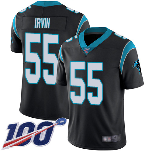 Carolina Panthers Limited Black Men Bruce Irvin Home Jersey NFL Football 55 100th Season Vapor Untouchable